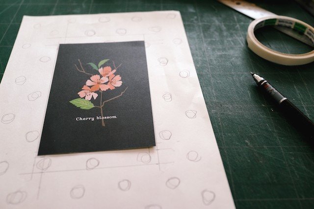 Cherry Blossoms 桜の花 額装の雑誌 アンカードラー Note Cherry Blossoms 桜の花 額装の雑誌 アンカードラー Note