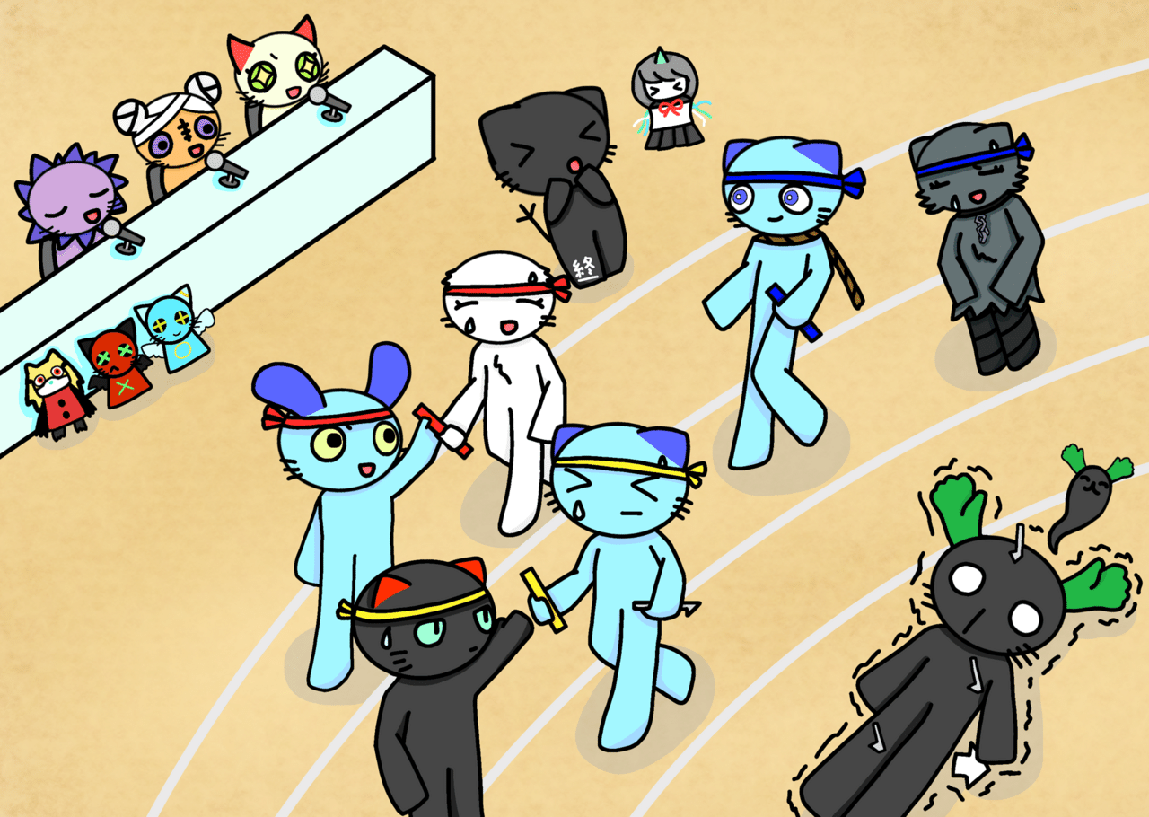 ねこのティーチくん(運動会)｜シバマル花鈴