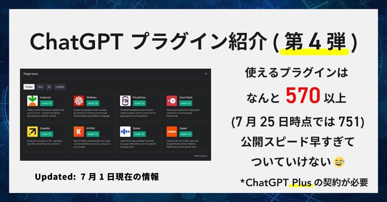 ChatGPT Plugins情報 Part4｜けん