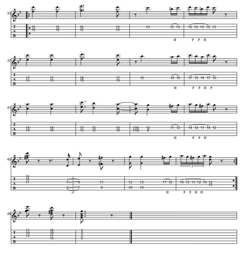ギター ハンガリー舞曲第5番 Tab譜 Vebe Note