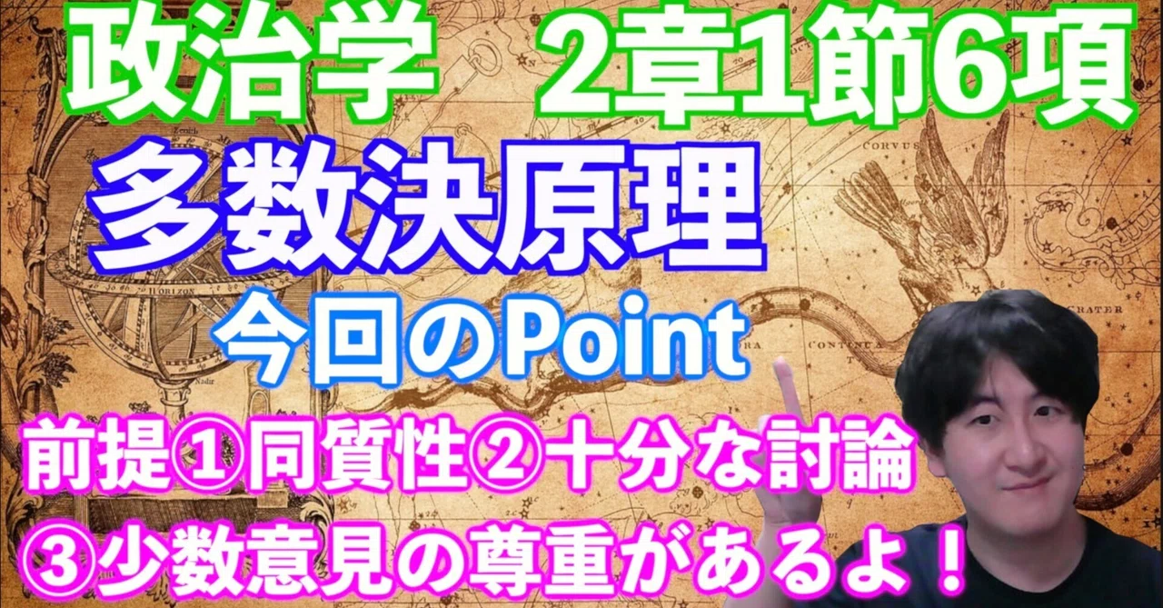 【政治学-講義資料】2章-1節-6項.多数決原理(13分)｜yu＠ネット教育を通じて日本の未来を創る