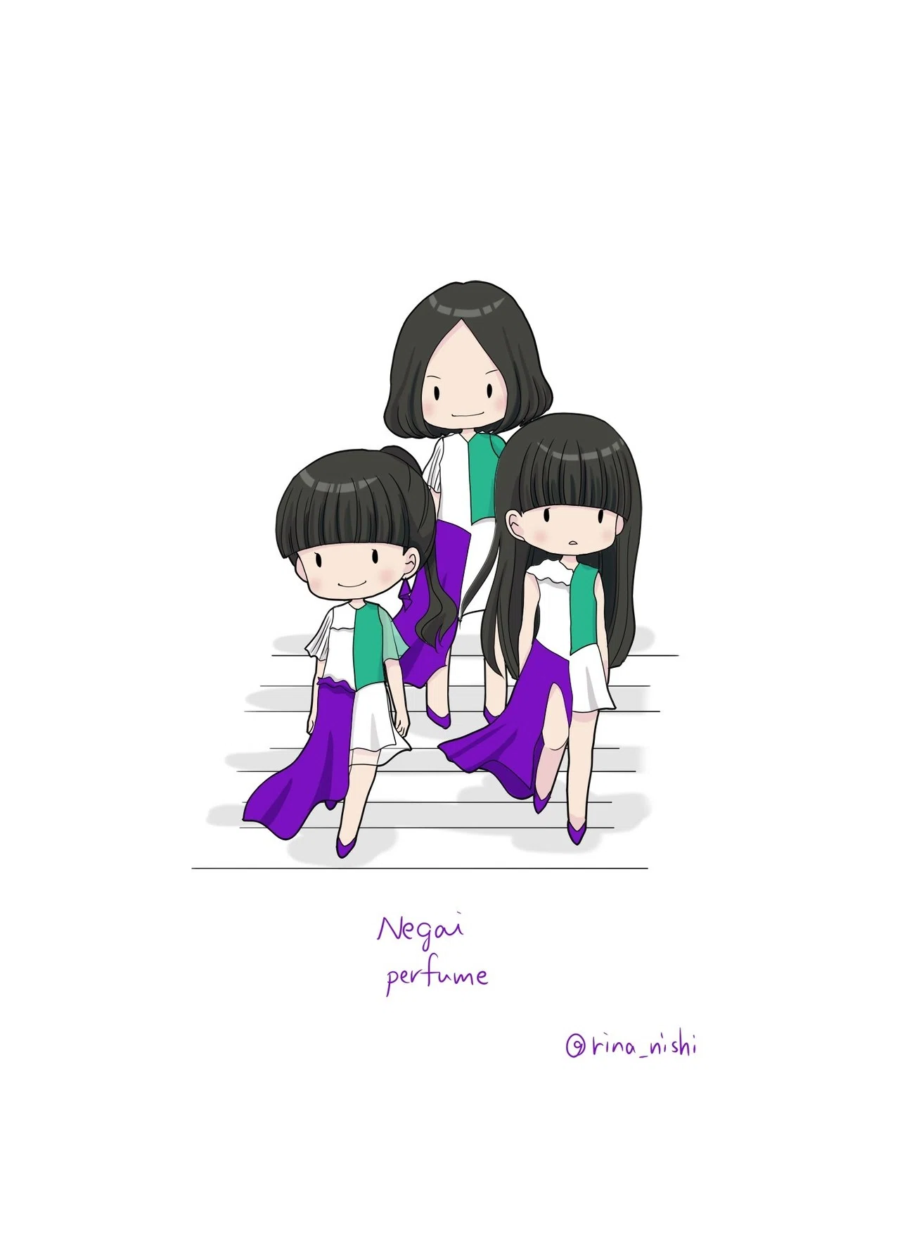 Perfumeイラスト今昔 西川リナ イラスト 手帳クリエーター Note Perfumeイラスト今昔 西川リナ イラスト 手帳クリエーター Note