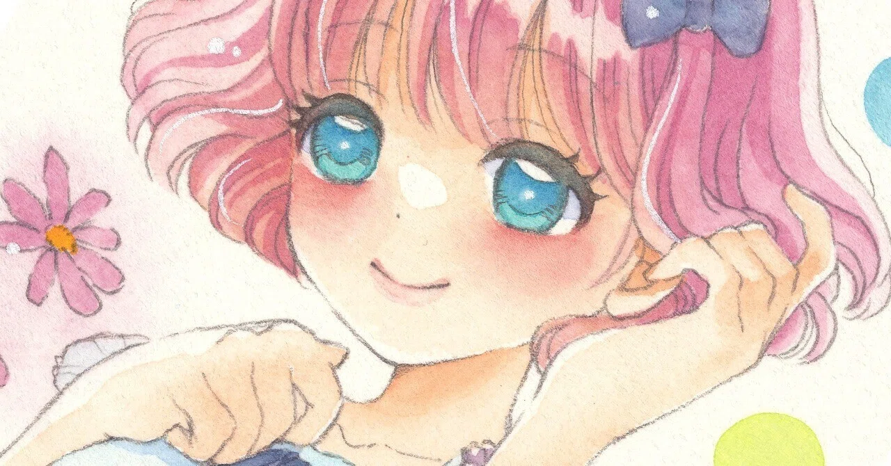 透明水彩】花と女の子イラストその2｜わたりしゅうこ