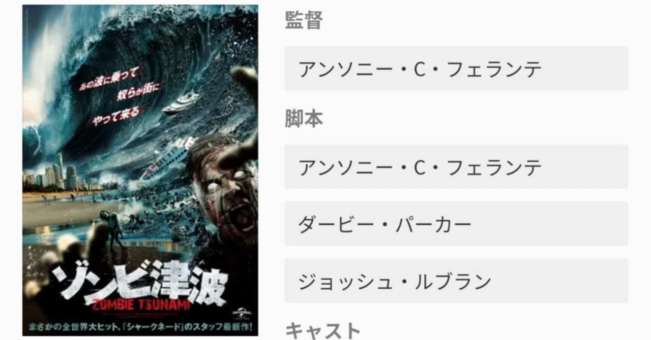 タイトルに偽りなし【ホラー映画を毎日観る人】(234日目)「ゾンビ津波