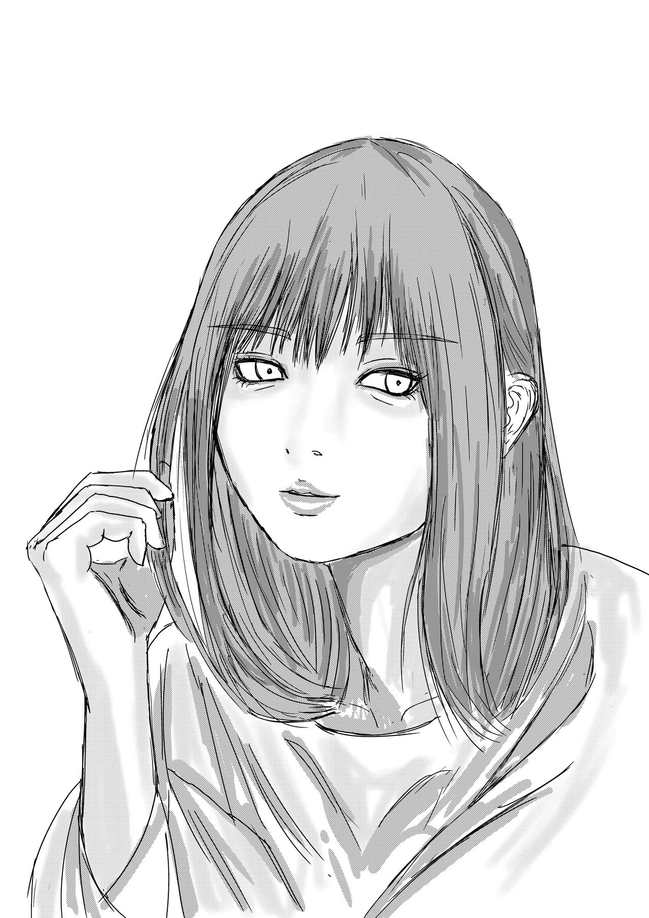 髪を弄る女 泉名式 Note
