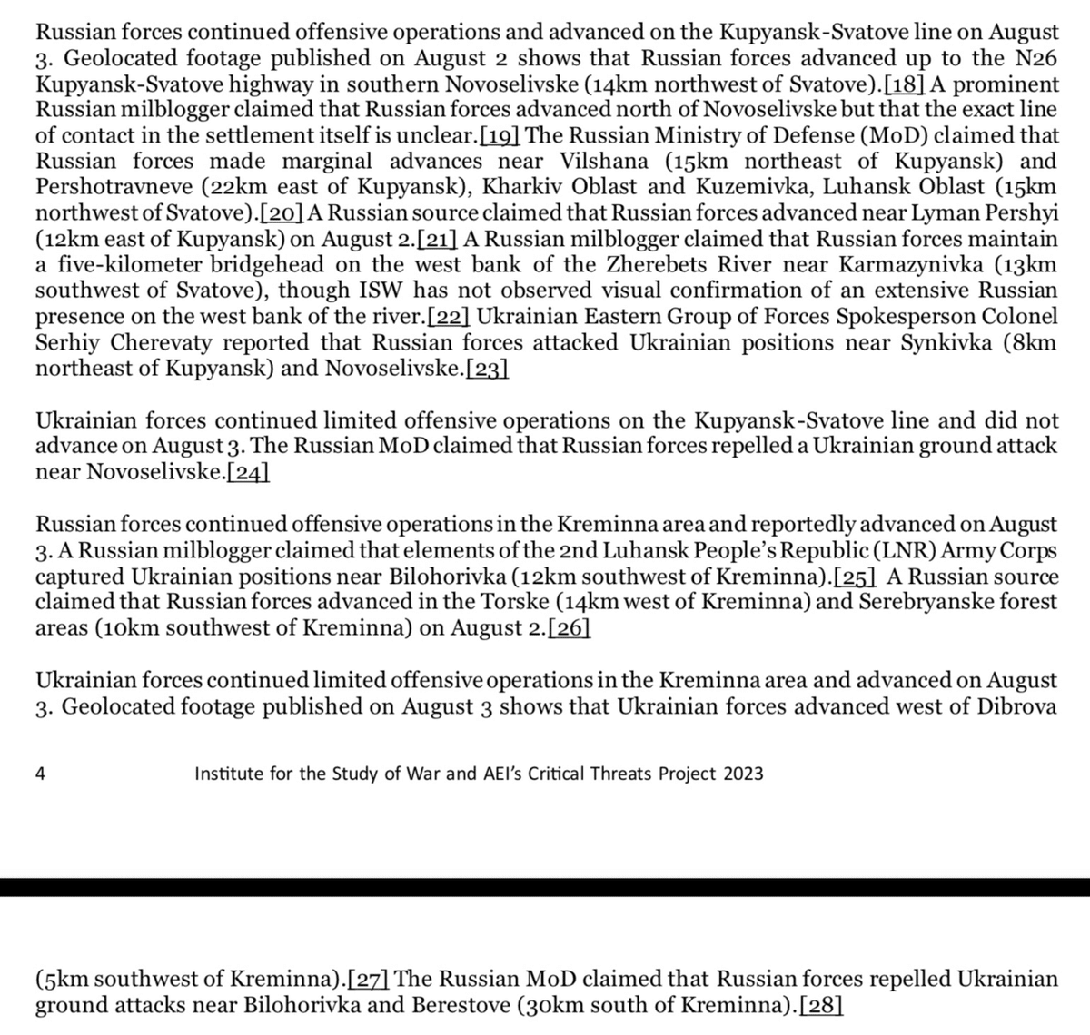 【報告抄訳】ISW ロシアによる攻勢戦役評価 1730 ET 03.08.2023 “ウクライナ軍反攻状況＋ルハンシク方面での動き ...