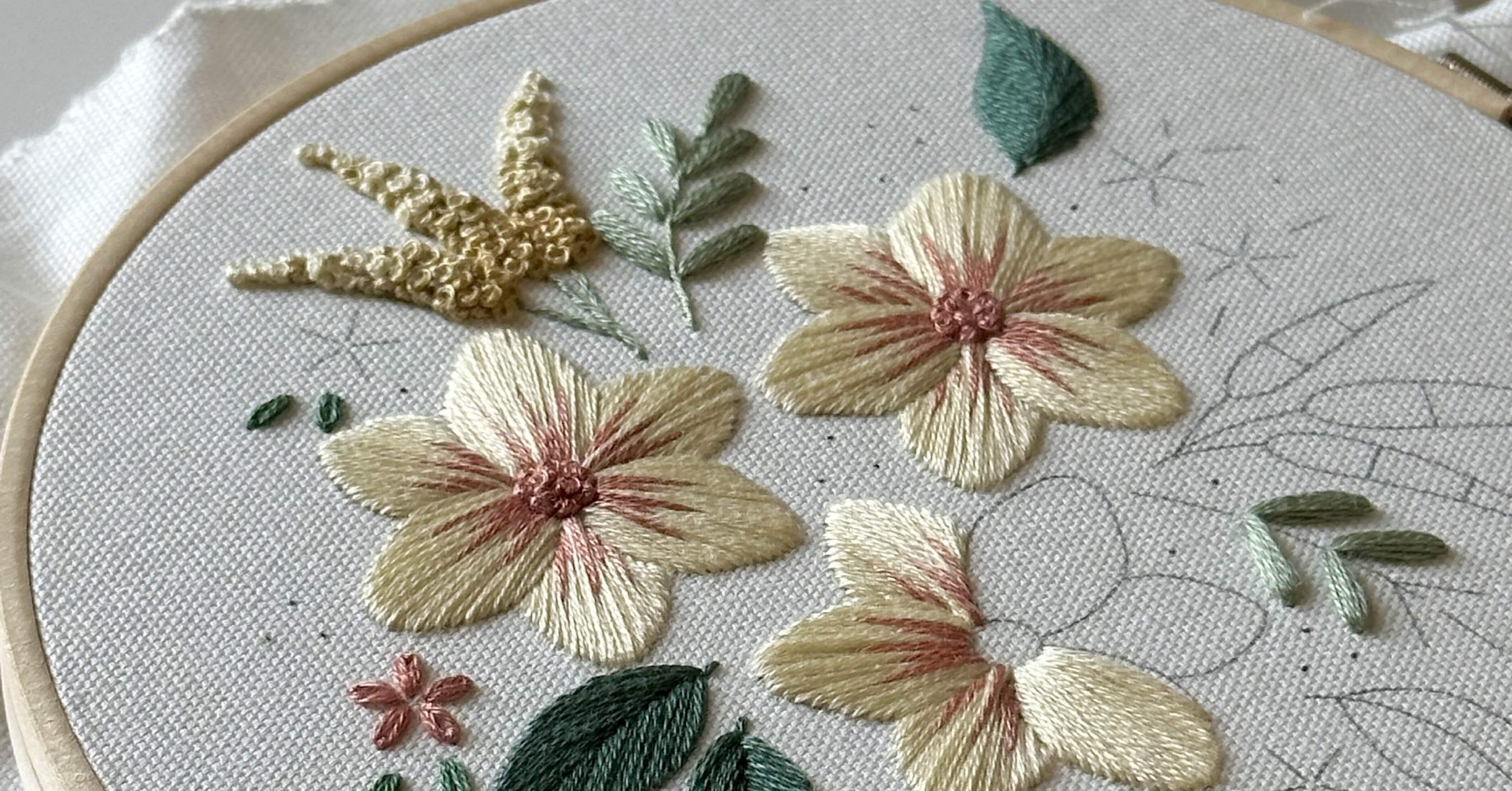 夏らしい図案、YouTubeライブで刺繍します！｜はなこまち/刺繍作家