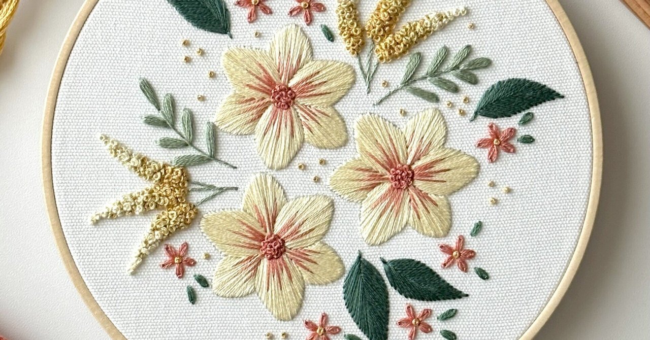 PDF図案「夏、旅気分」｜はなこまち/刺繍作家