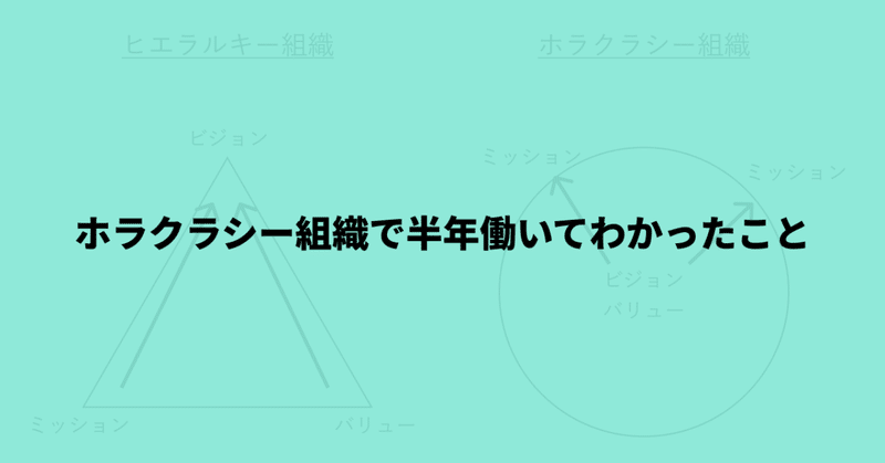 ホラクラシー組織で半年働いてわかったこと