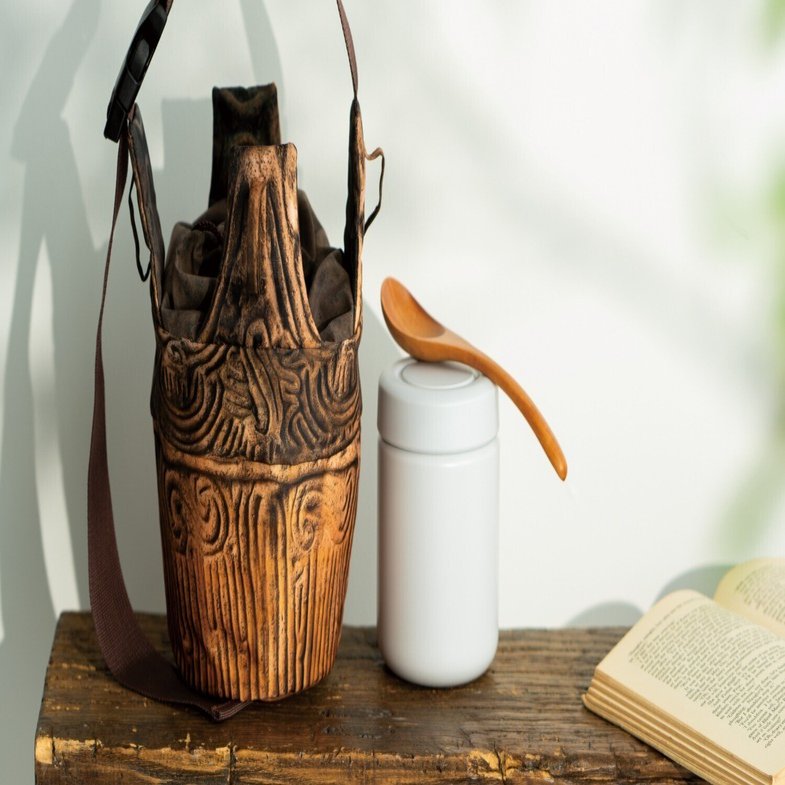 縄バック　アンティーク　民具 煮炊きしたスープを持ってランチへ！王冠型土器ランチバッグ #十日町市