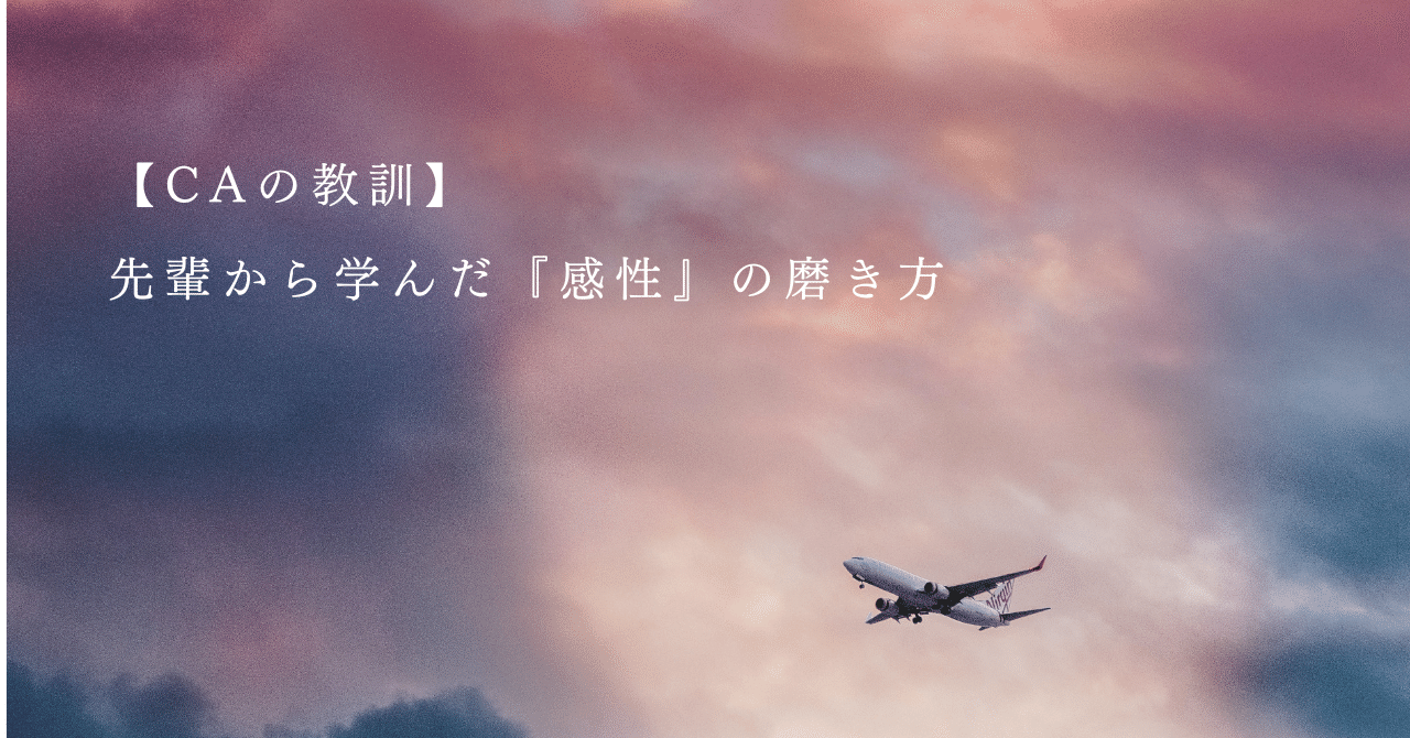 CA時代に先輩から教わった『感性』を磨く方法｜【CA.jp】CA/GS