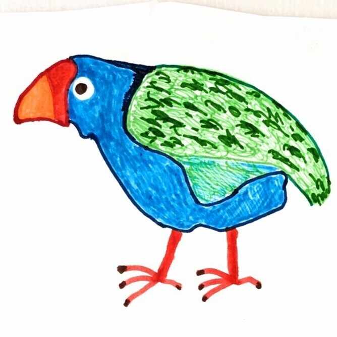 青い顔の人物画 鳥付き ゆるキャラマスコット日本人 の マスコットKamatoriちゃん、帽子