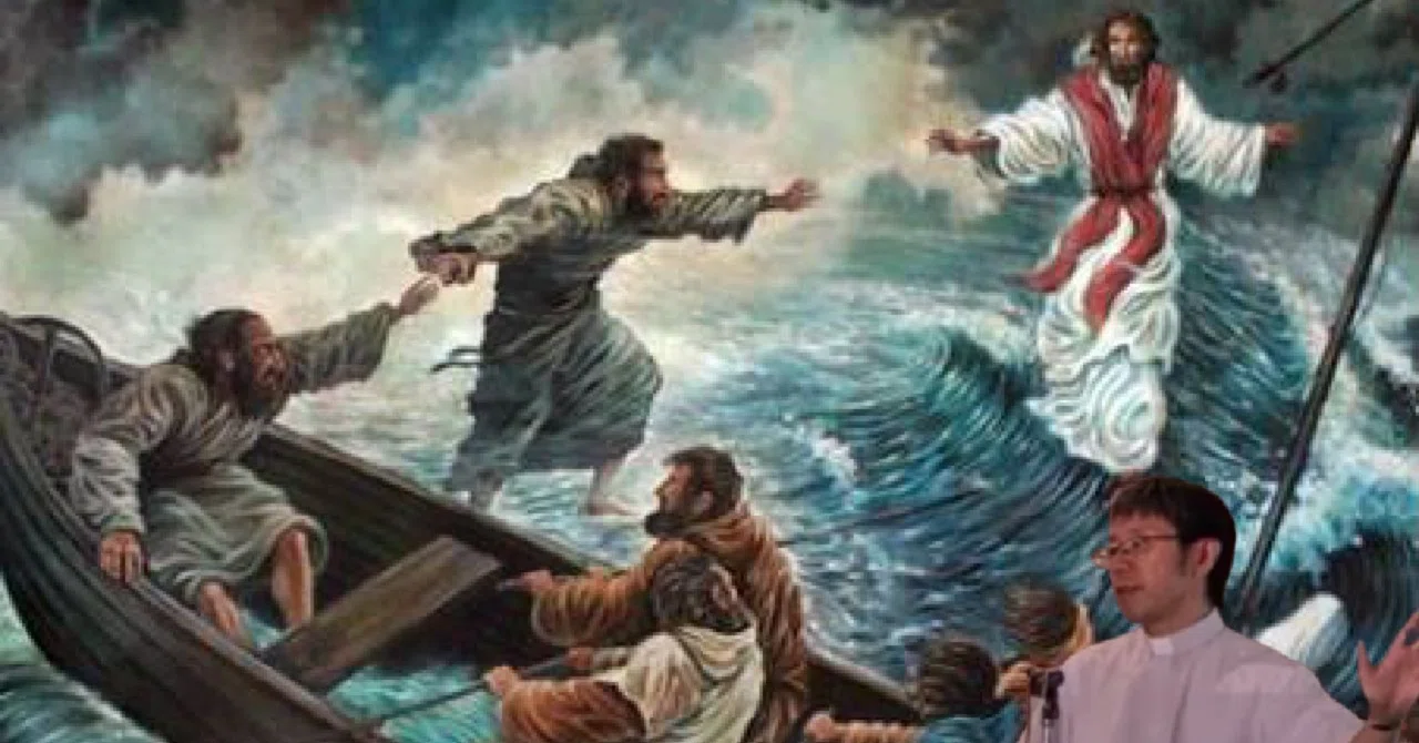 Jesus walking 水の上を歩く イエス 美術品・アンティーク