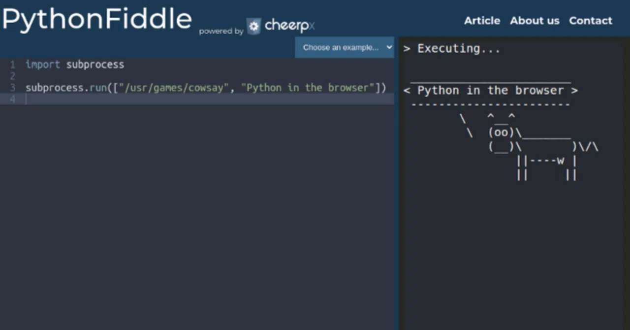 PythonFiddle： 完全に非公開なクライアント側でのサンプルコードの実行と共有｜Leaning Technologies Japan ...