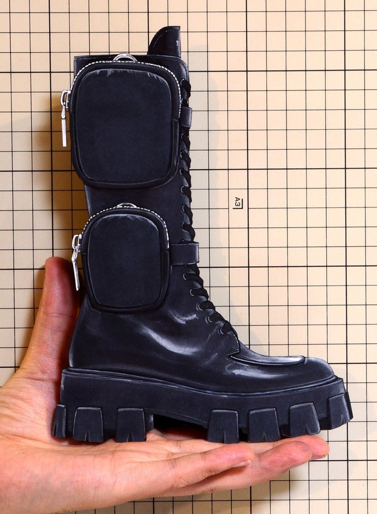 Shoes：01292 “PRADA” Leather Combat Boot（FW2019）