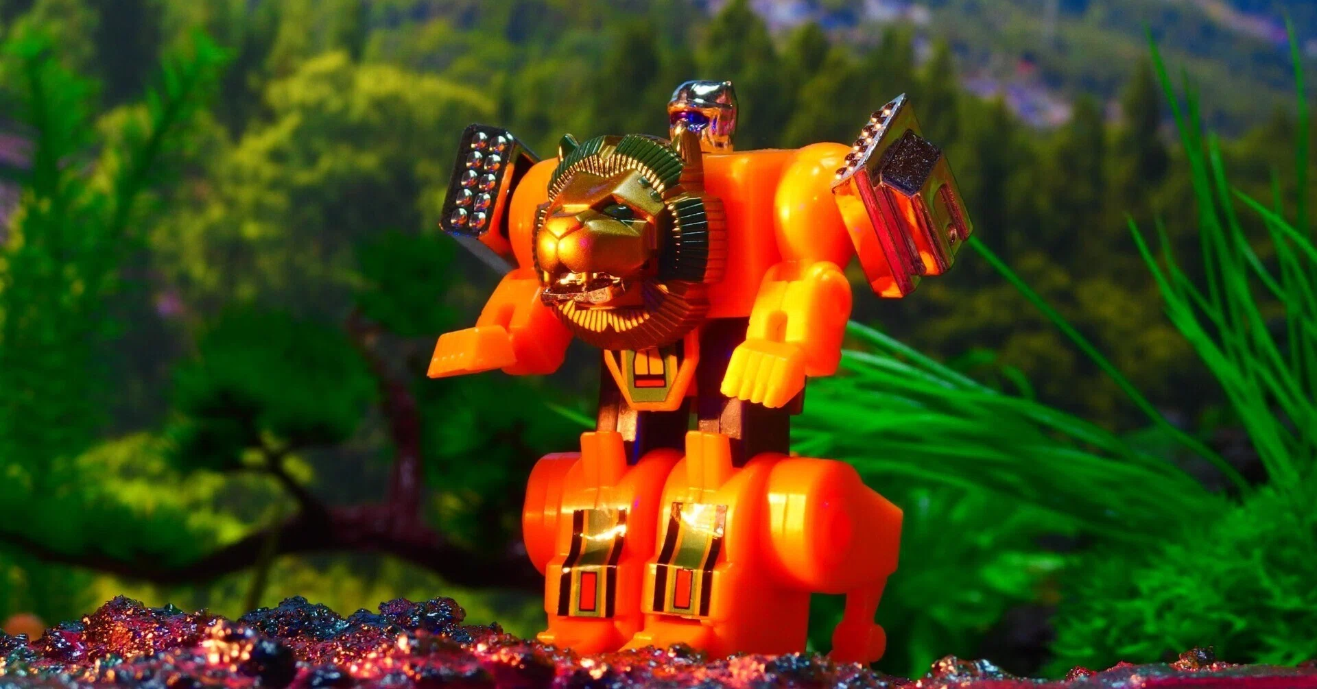 トランスフォーマー　海外版？　バイオキャット　バイオロイド フックトイ][変形ロボ]ジオラマ玩具レビュー208 ライオン(動物変身戦隊