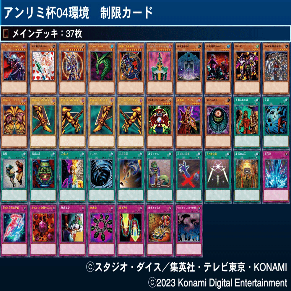 マスターデュエルのゲートボール大会-アンリミ04環境の禁止制限リスト