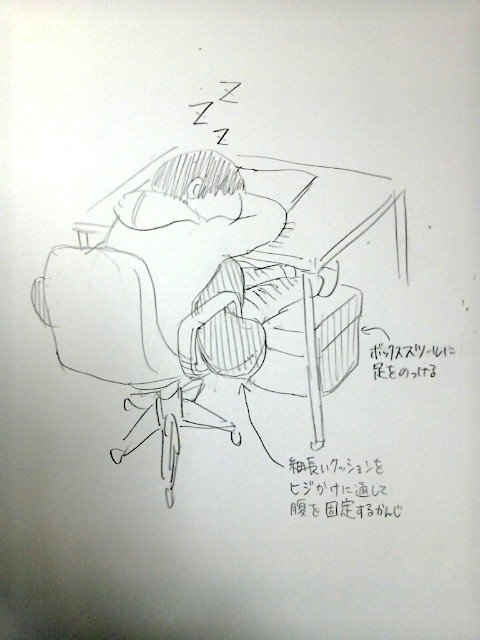 机で寝やすい体勢を発見した 若狭たけし 漫画家 Note