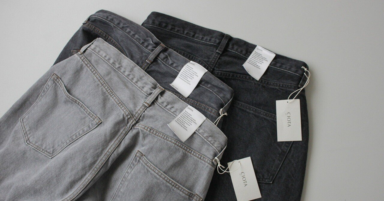 シオタciota先染めブラックセルビッジデニムw32チェーンステッチ Slim