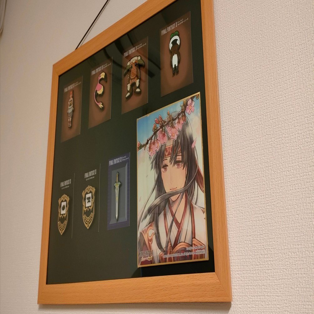 FF11】「ヴァナ・ディールの秘蔵展」でゲットしたピンバッチ＋色紙を