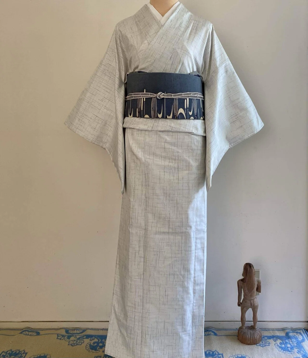 大島紬美術館製琉球藍大島紬単衣着物｜夢吉きもの