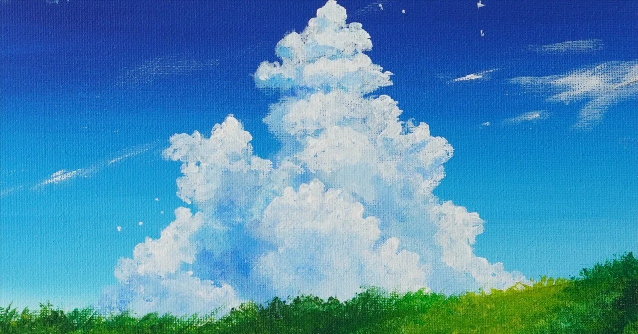 アクリル絵の具で「夏空」を描いてみた｜junya_art