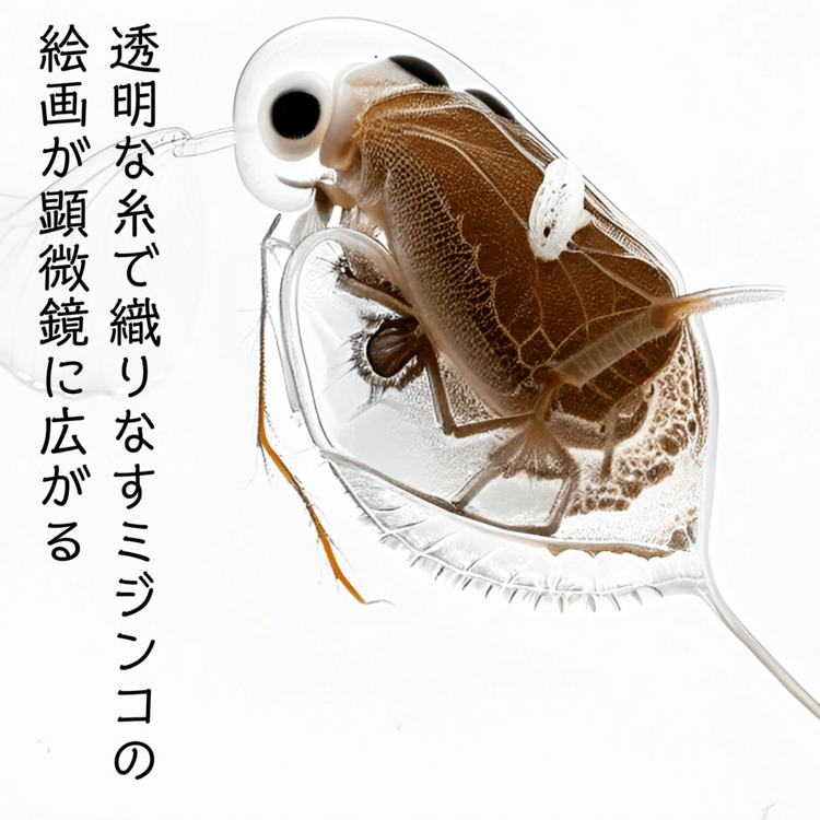【短歌】透明な糸で織りなすミジンコの絵画が顕微鏡に広がる　【うたの日】 #短歌  #shorts