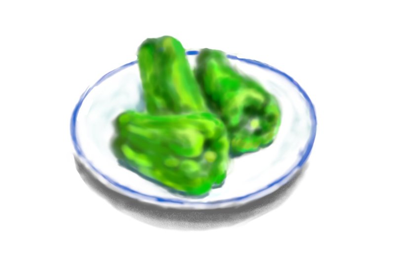 ピーマンの絵の制作過程 Rmia Note