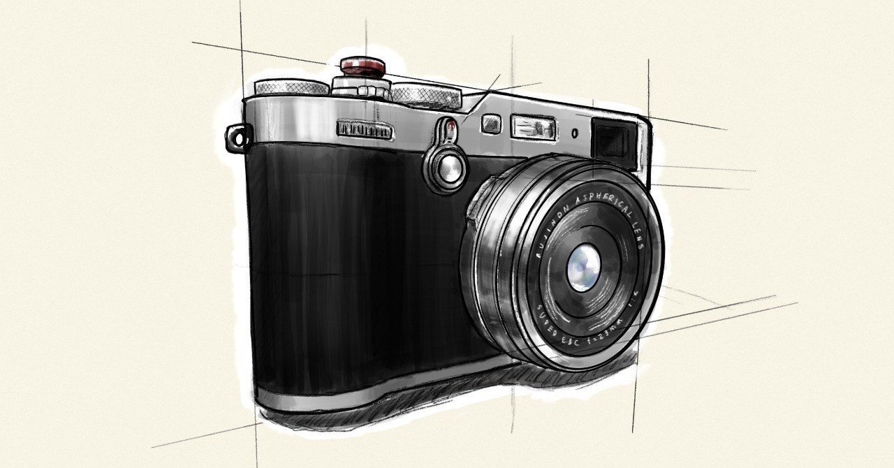 観察スケッチで愛用のカメラを描いた Miyachi0730 Note