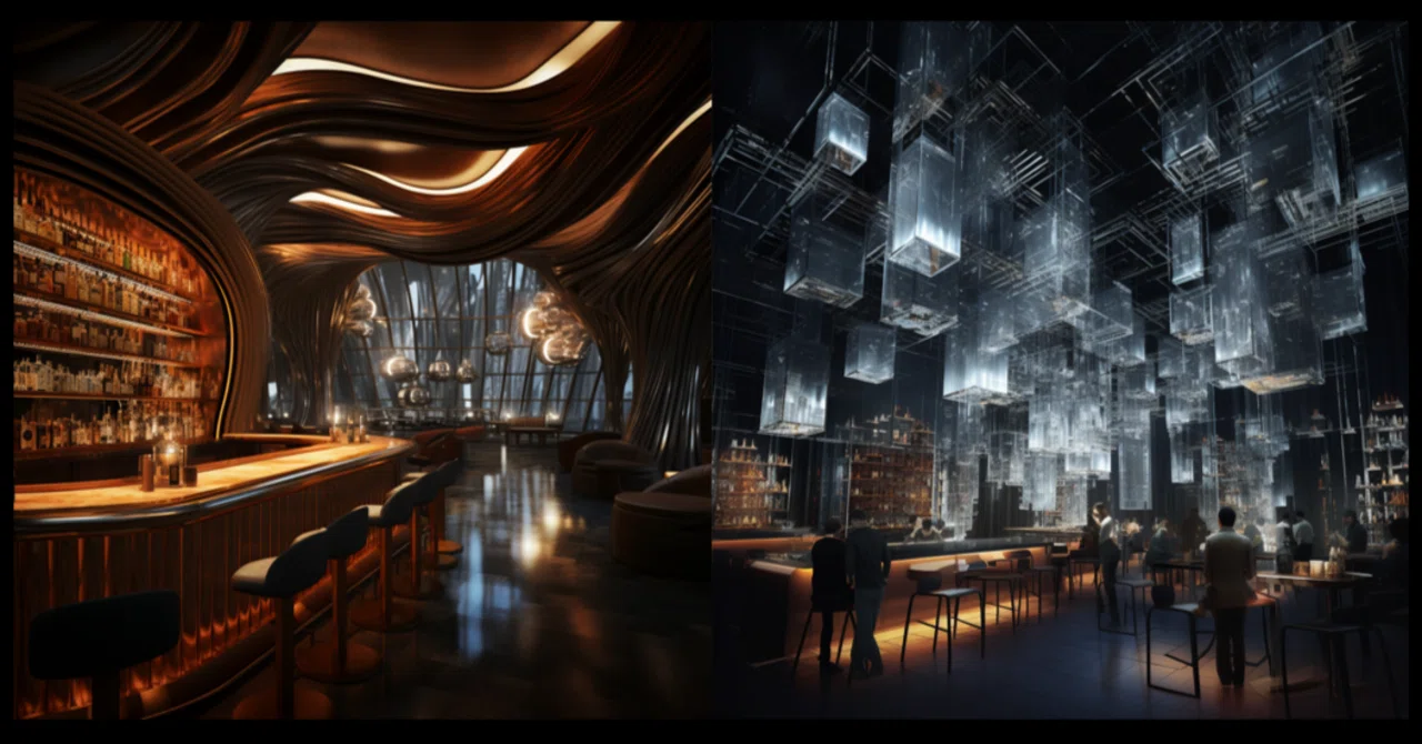 建築パース作成のためのMidjourney研究－建築家スタイル×用途データベース『Bar』｜Mt