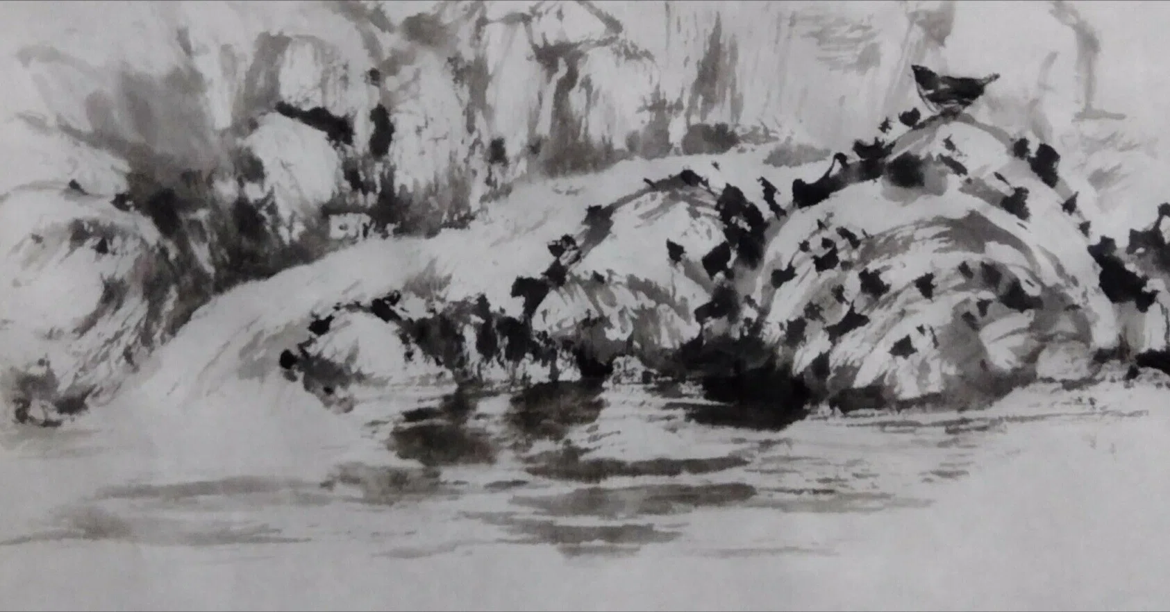 点、線、面 ④ 点苔｜伊藤昌 | 水墨画
