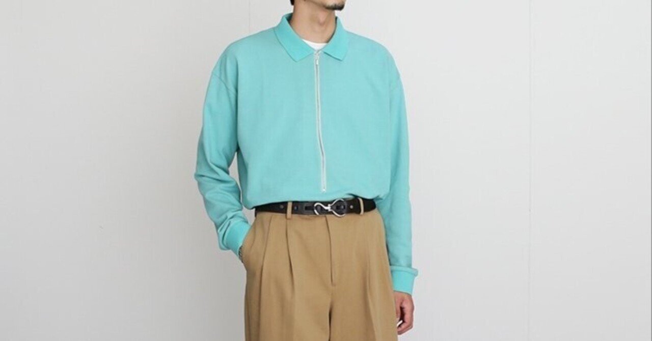 REVERBERATE ポロシャツ ZIP LONG SLEEVE POLO 深めの前立てでモードな印象に【REVERBERATE リバーバレイト