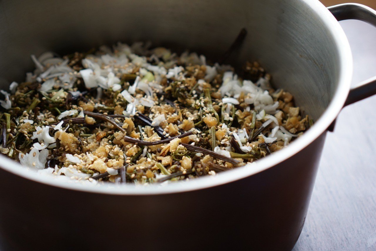 わらびの煮物のアレンジ編 わらびごはん Ogochiho Note