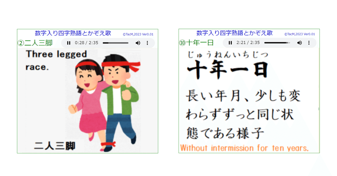 数字入り四字熟語とかぞえ歌｜aidesign