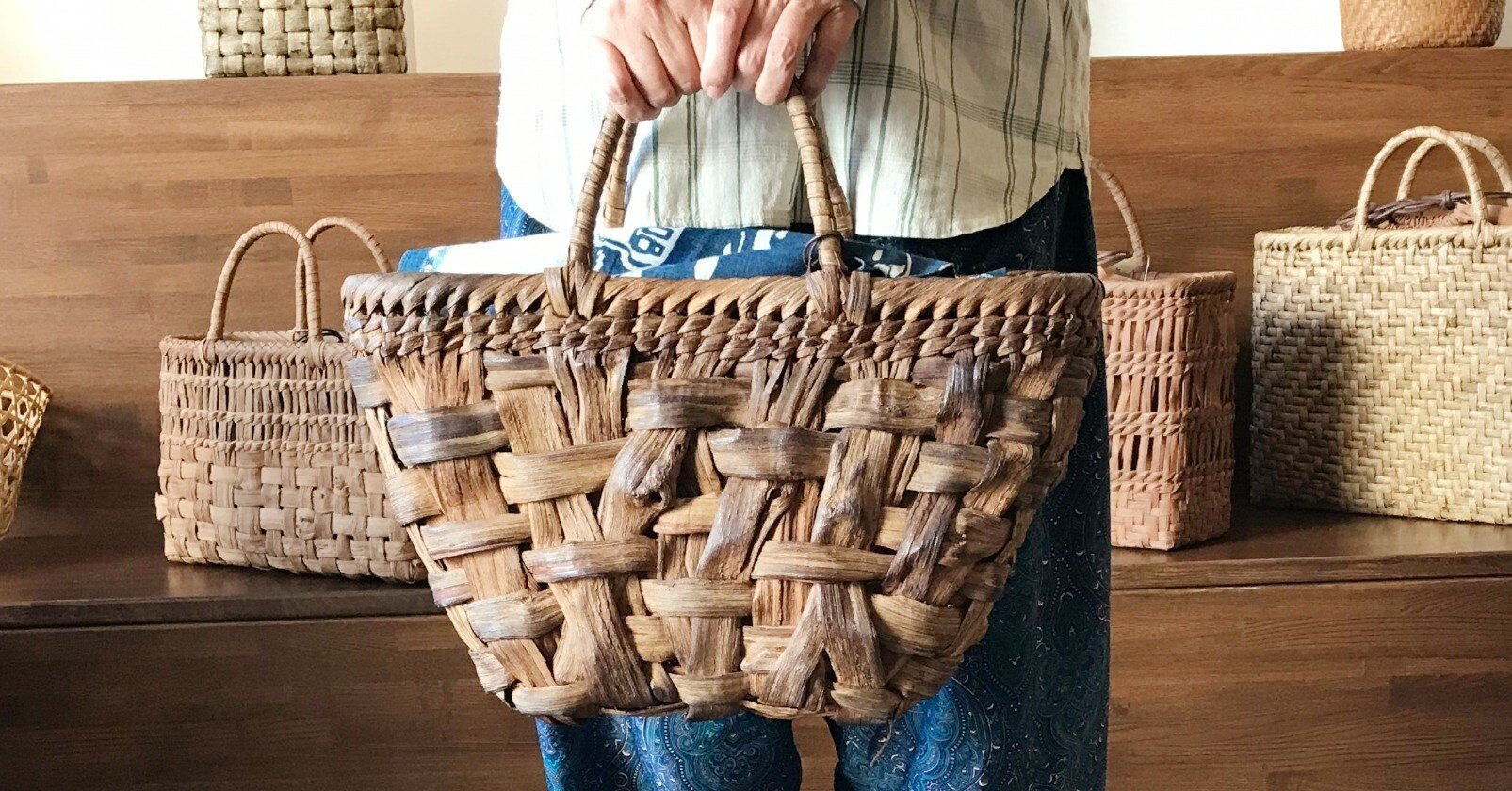かごや 太ひご 山葡萄 かごバッグ