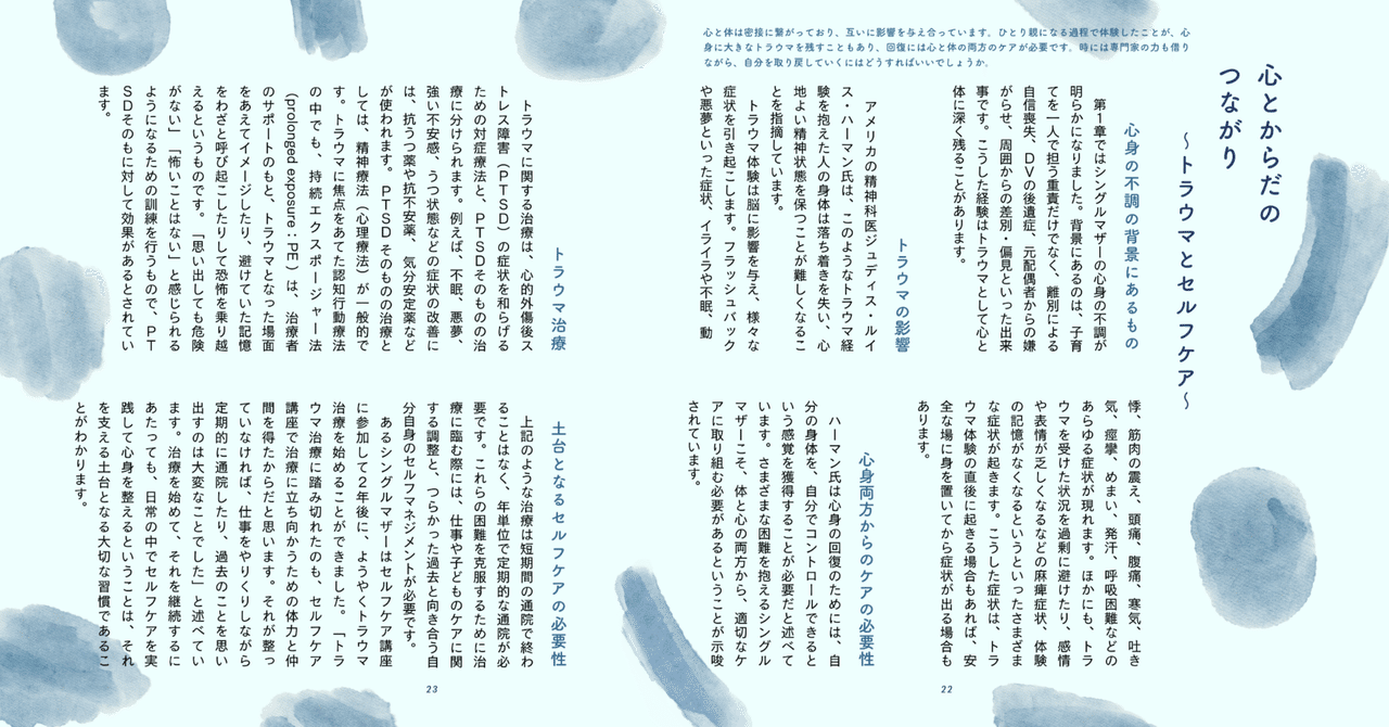 ひとり親けんこう白書』第2章コラム 心とからだのつながり ひとり親けんこう白書』第2章コラム 心とからだのつながり