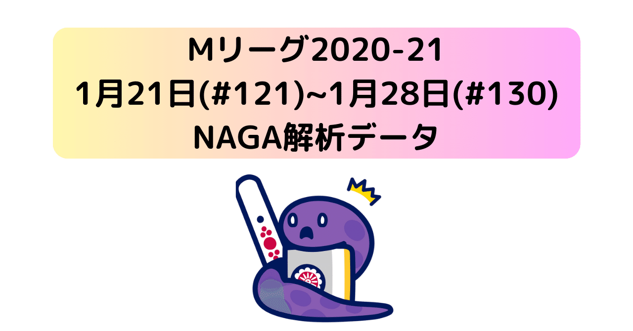 Mリーグ2020-21・1月21日(#121)~1月28日(#130)のNAGA解析データ一覧
