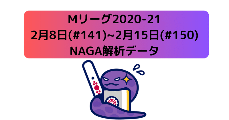 Mリーグ2020-21・2月8日(#141)~2月15日(#150)のNAGA解析データ一覧