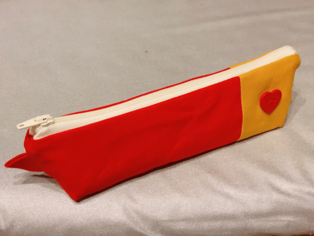 ☆222☆文房具柄〈黄〉ペンケース☆ハンドメイド