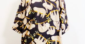 ３０㎝角*ナマケモノ*2*８重やわらかガーゼハンカチ*1枚*ハンドメイド 30㎝角*ナマケモノ*2*8重やわらかガーゼハンカチ*1枚