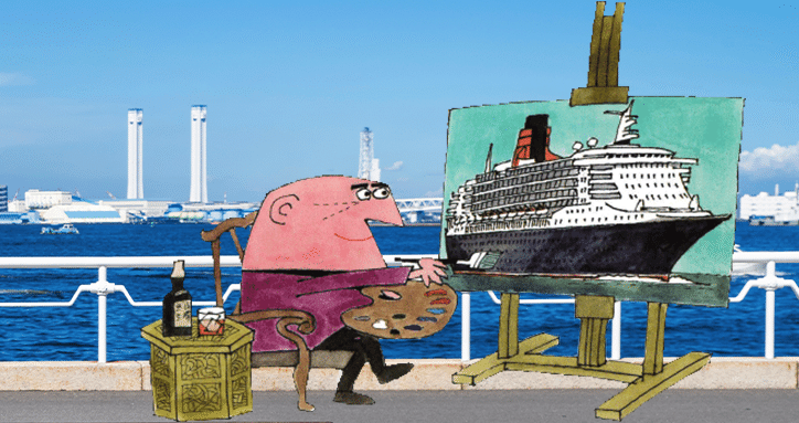 柳原良平先生 カラーサイン入りイラスト（1977年5月3日） 柳原良平先生 カラーサイン入りイラスト（1977年5月3日） 柳原良平先生