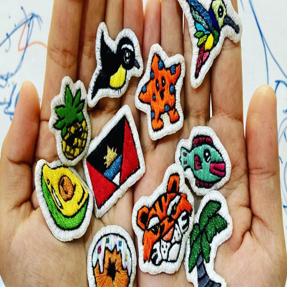 テルアビブ購入 一点物 刺繍アート バウハウス 直径14cm