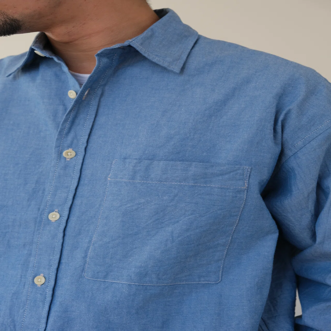 kics document ロングシャツ KICS DOCUMENT キクスドキュメント 長袖 ワーク シャツ ブルー KICS