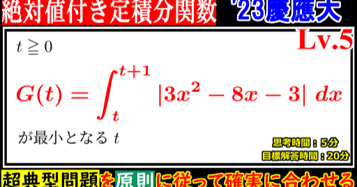 PieceCHECK(2023-54) '23年慶応大(総合政策)絶対値付き定積分