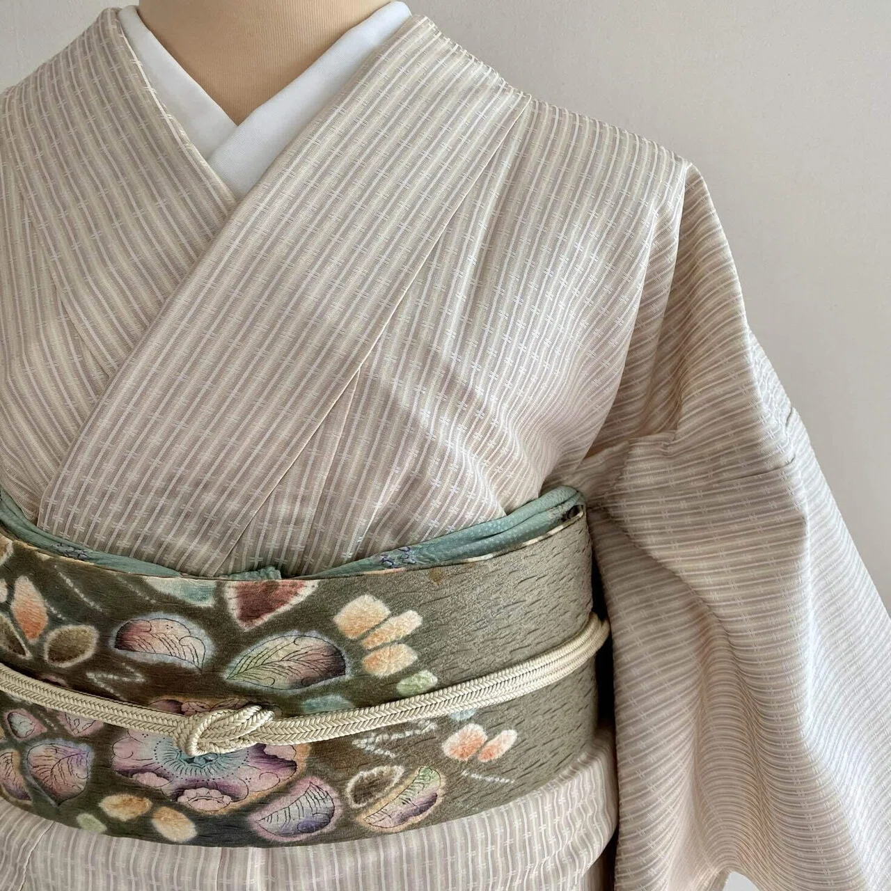 蜂蜜色の単衣お召着物｜夢吉きもの