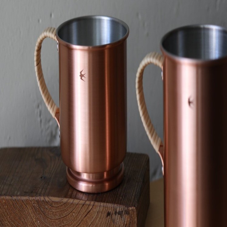 【新品未使用】♦ 純銅のジャグと4つのグラスのセット ♦高品質♦耐久性♦ヨガ 昭和レトロな銅マグが『GLOCAL STANDARD PRODUCTS』から登場です