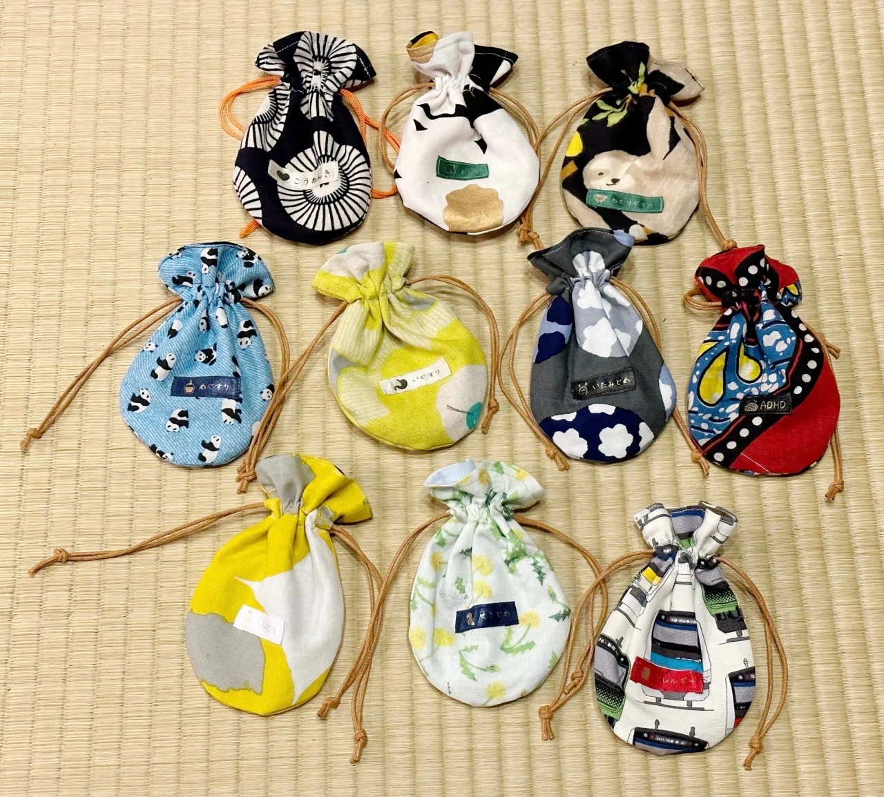 巾着　　8 ハンドメイド 裁縫録0068】 ミニ巾着たくさん｜さざなみあやめ