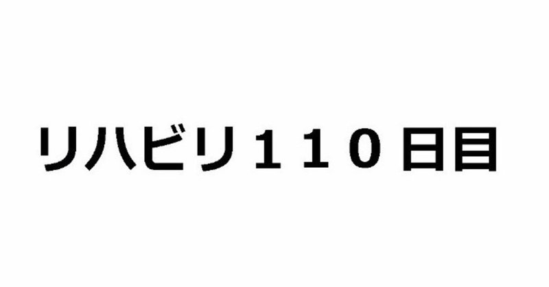 リハビリ日記 2019/05/19（退院110日目）