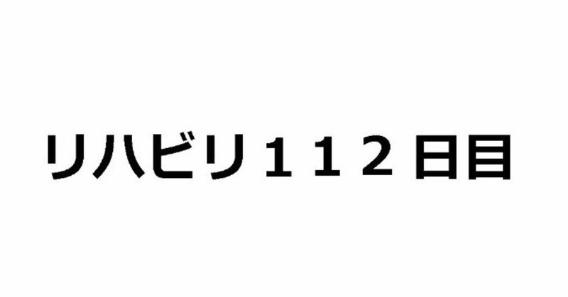 リハビリ日記 2019/05/21（退院112日目）