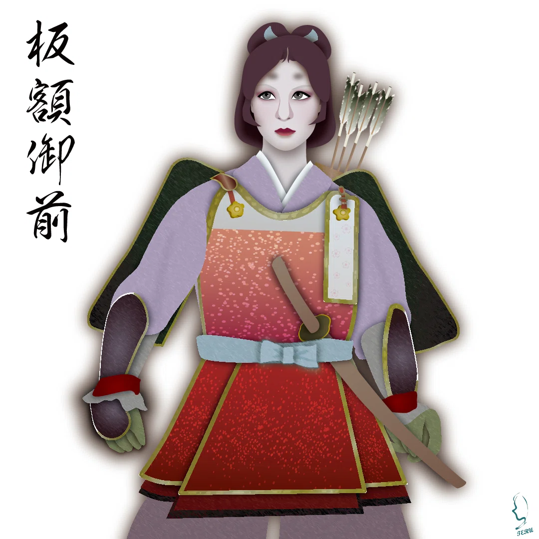 平安時代末期から鎌倉時代にかけて活躍した女武将『板額御前』のイラスト🎨|輝っち